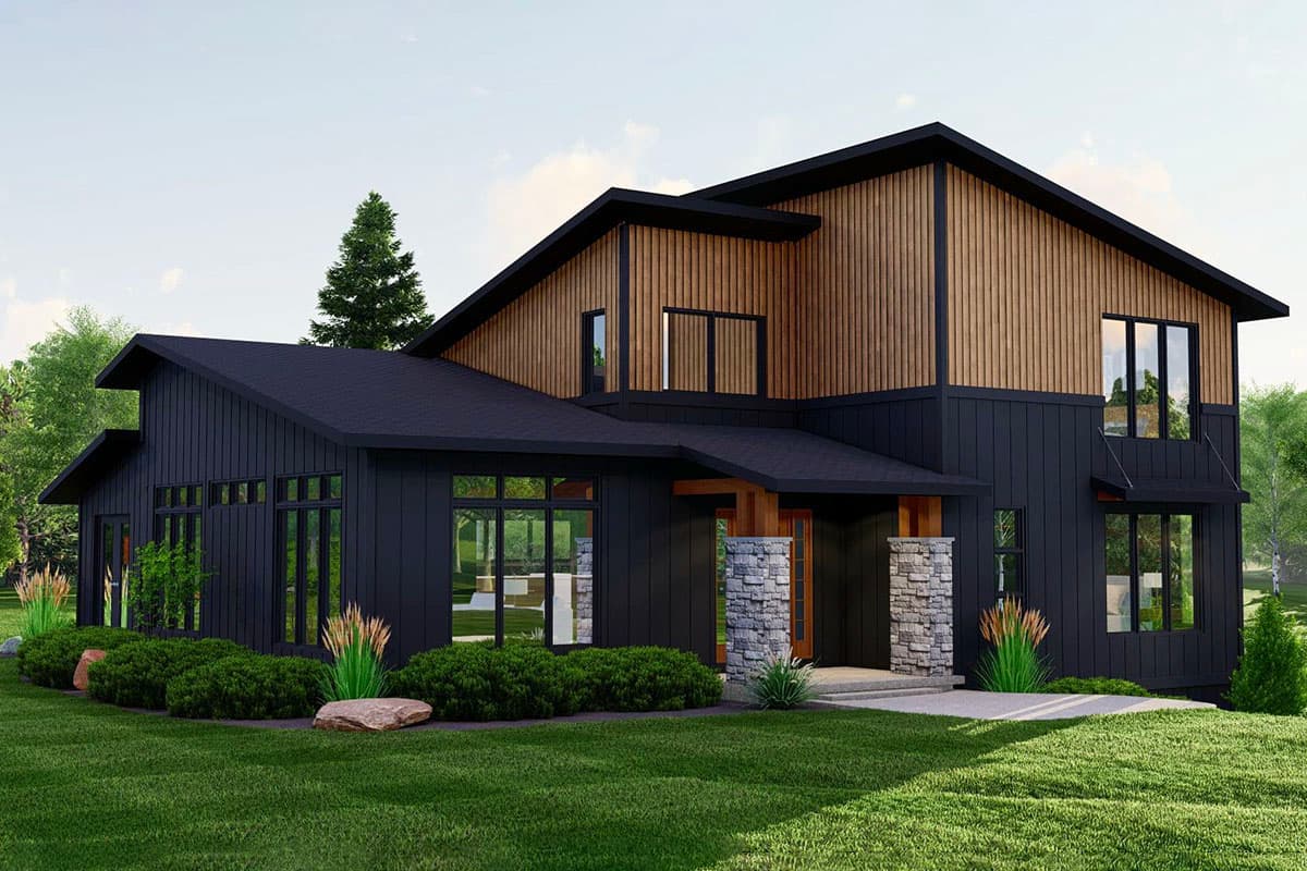 Plan 135204GRA: 2200 Square Foot 3-Bed Modern Home Plan with 2-Car Garage - Image #7 - Contemporary, Mid Century Modern, Modern, Mountain, Northwest