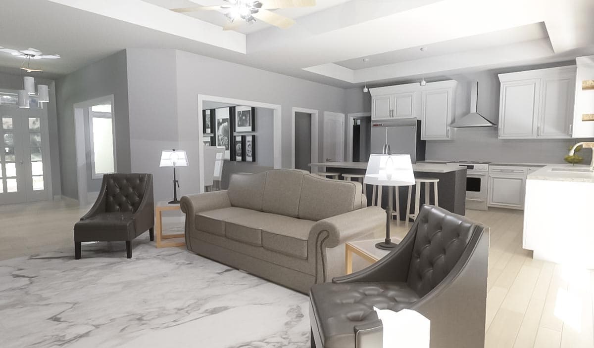 Plan 744501ABR: 2000 Square Foot Contemporary Ranch Home Plan with Flex Room - Image #7 - Contemporary, Craftsman, New American, Ranch