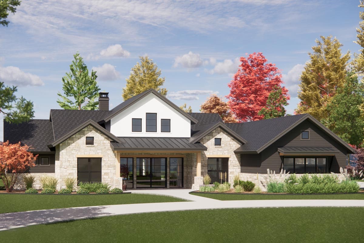 Plan 818030JSS: New American Ranch Plan with Private Primary Suite - 3564 Sq Ft - Image #7 - Cottage, Country, Craftsman, European, New American, Ranch, Transitional