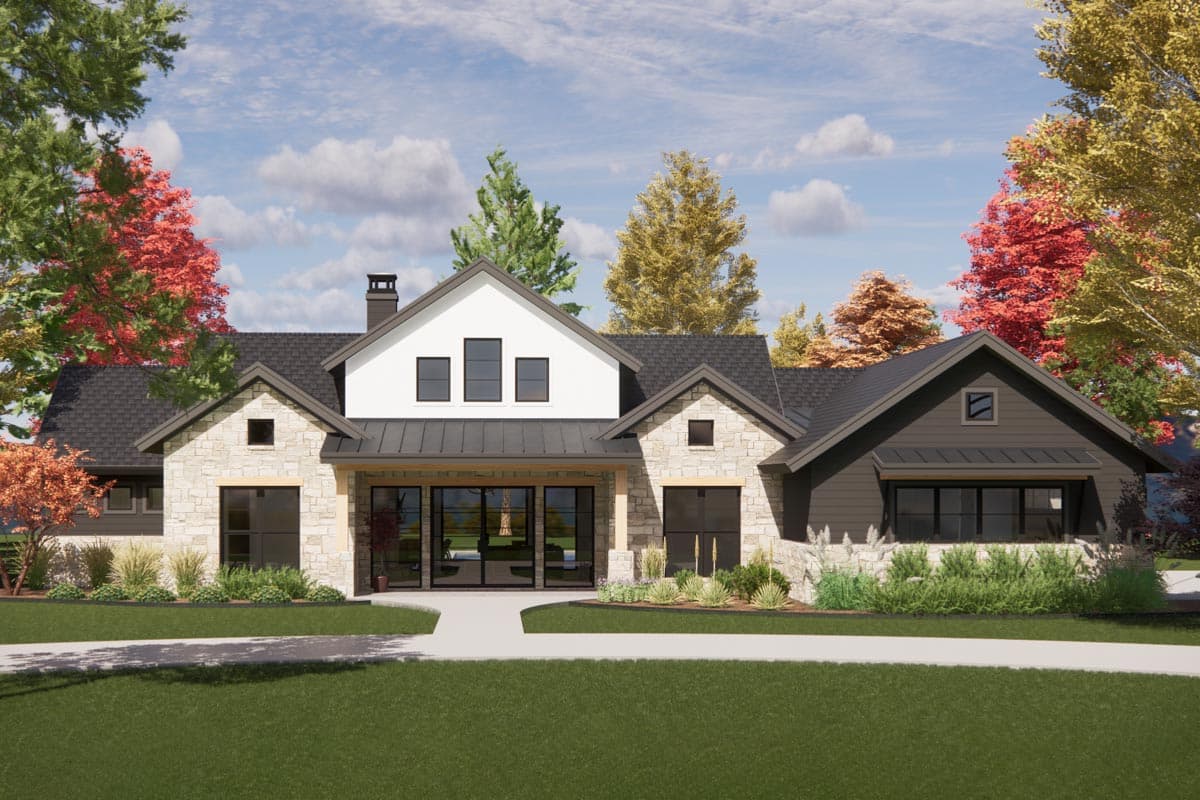 Plan 818030JSS: New American Ranch Plan with Private Primary Suite - 3564 Sq Ft - Image #5 - Cottage, Country, Craftsman, European, New American, Ranch, Transitional