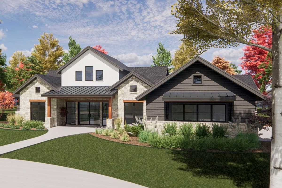 Plan 818030JSS: New American Ranch Plan with Private Primary Suite - 3564 Sq Ft - Image #9 - Cottage, Country, Craftsman, European, New American, Ranch, Transitional