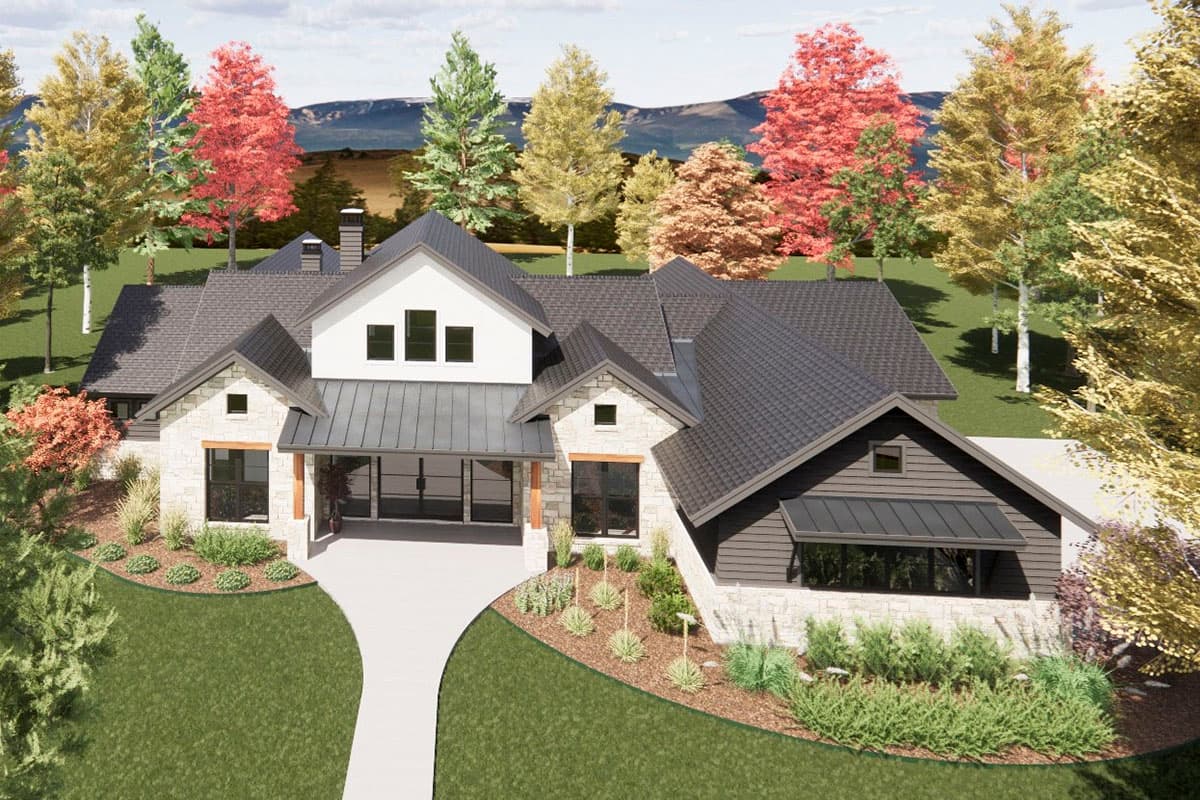 Plan 818030JSS: New American Ranch Plan with Private Primary Suite - 3564 Sq Ft - Image #8 - Cottage, Country, Craftsman, European, New American, Ranch, Transitional