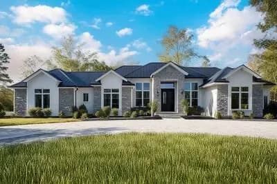 4-Bed Modern Transitional with Outdoor Fireplace and Two Master Suites