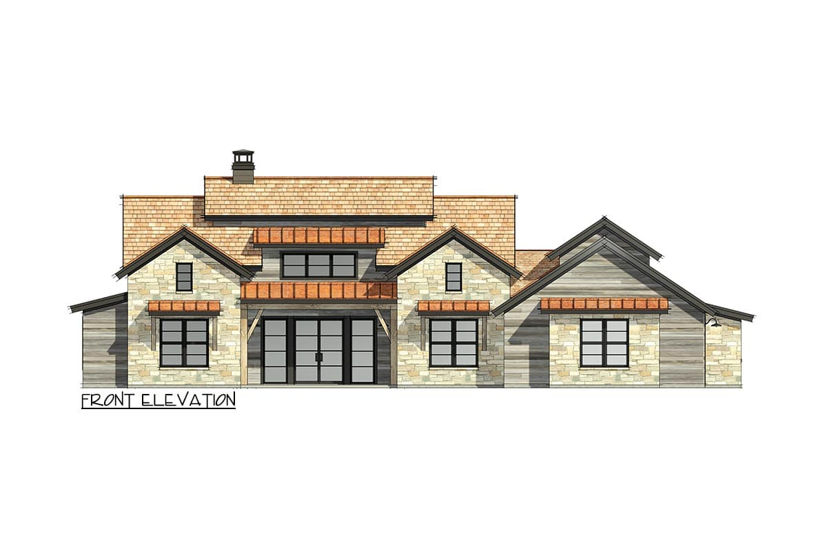 Plan 818031JSS: 4 Bed Modern Hill Country House Plan Under 3000 Square Feet with Vaulted Interior  - Image #12 - Contemporary, Craftsman, Hill Country, Modern Farmhouse, New American, Rustic, Transitional