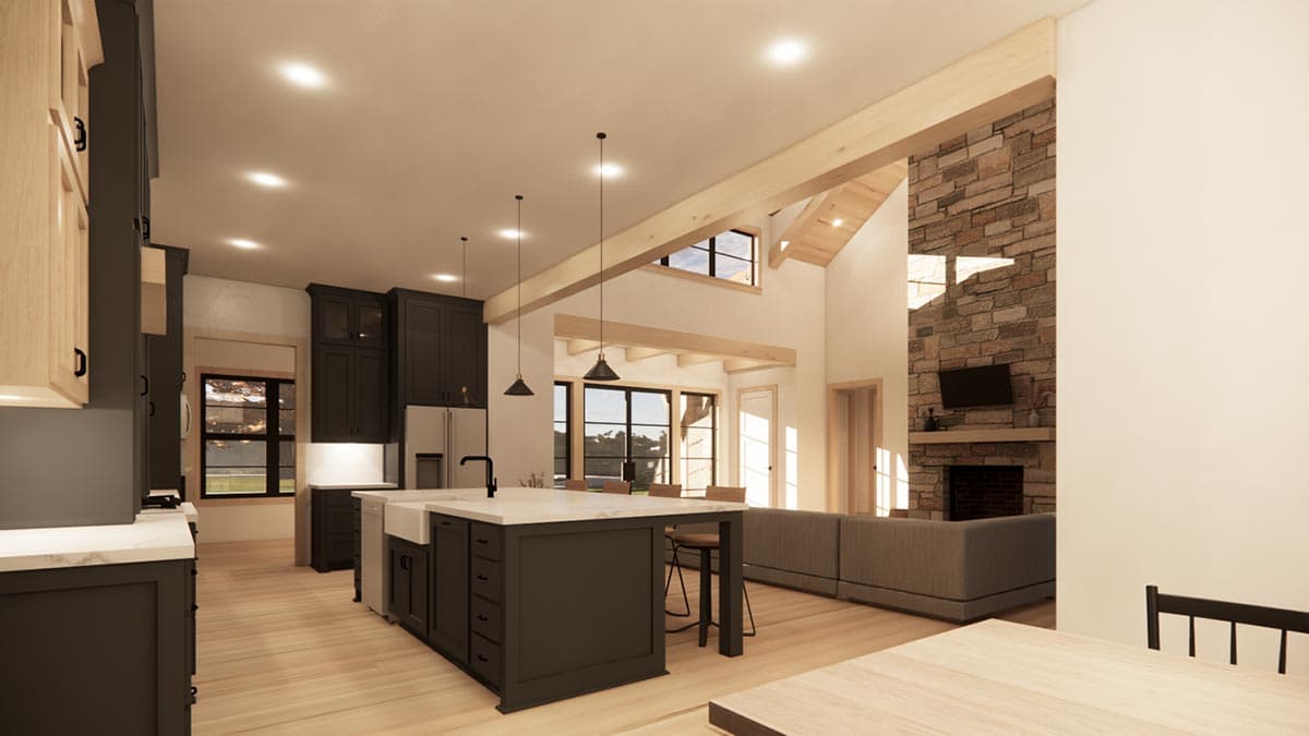 Plan 818031JSS: 4 Bed Modern Hill Country House Plan Under 3000 Square Feet with Vaulted Interior  - Image #6 - Contemporary, Craftsman, Hill Country, Modern Farmhouse, New American, Rustic, Transitional
