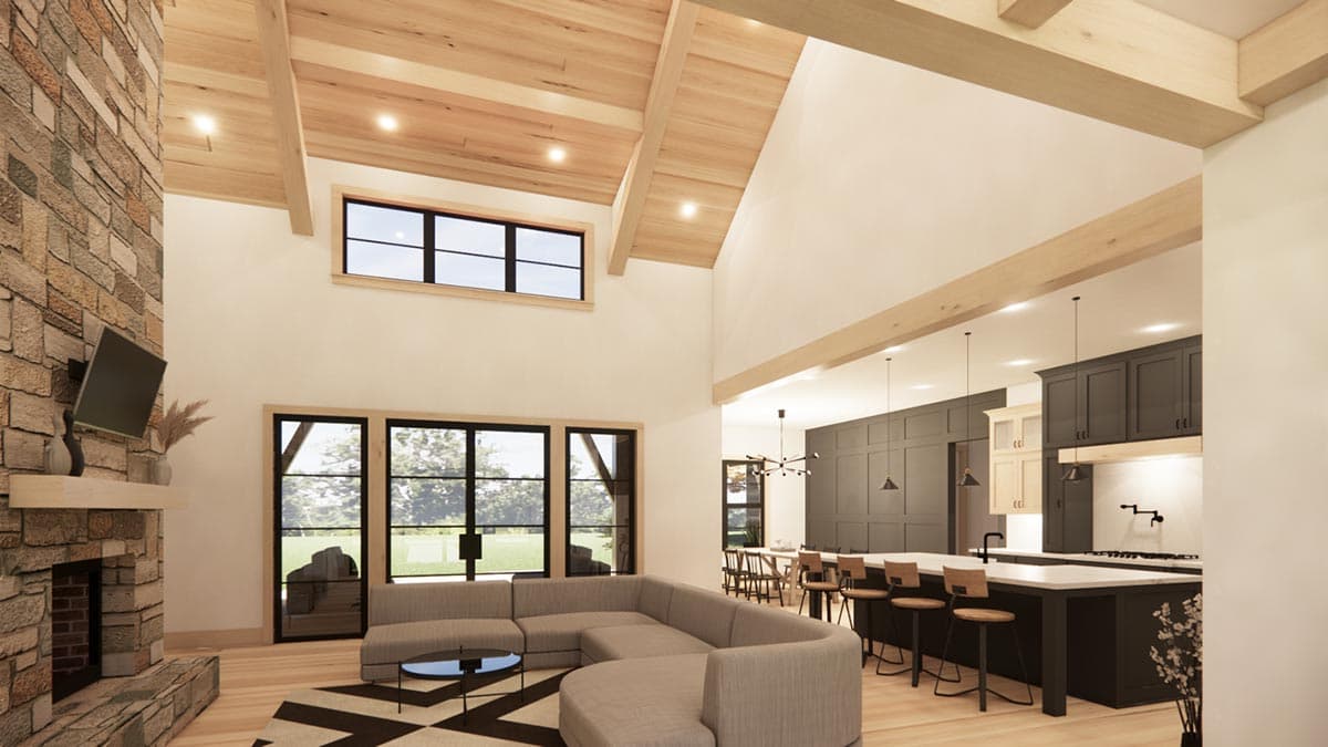 Plan 818031JSS: 4 Bed Modern Hill Country House Plan Under 3000 Square Feet with Vaulted Interior  - Image #8 - Contemporary, Craftsman, Hill Country, Modern Farmhouse, New American, Rustic, Transitional