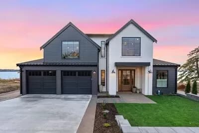 4-Bed New American House Plan Under 3400 Square Feet with Main-Level Master Suite