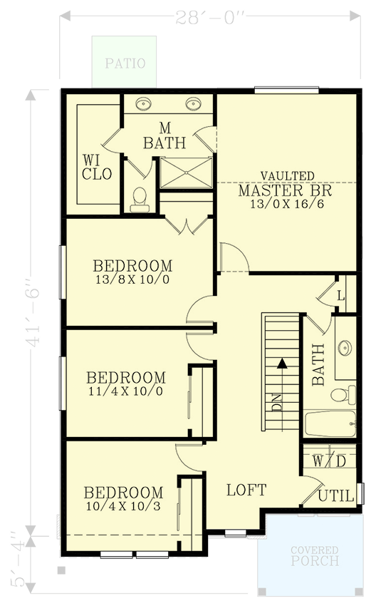 Plan 28027J: 2-Story New American Craftsman House Plan Under 2000 Square Feet - Floor Plan - 2nd Floor - Craftsman, New American, Northwest