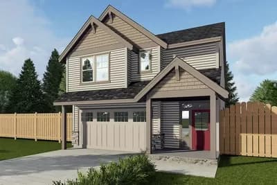 2-Story New American Craftsman House Plan Under 2000 Square Feet