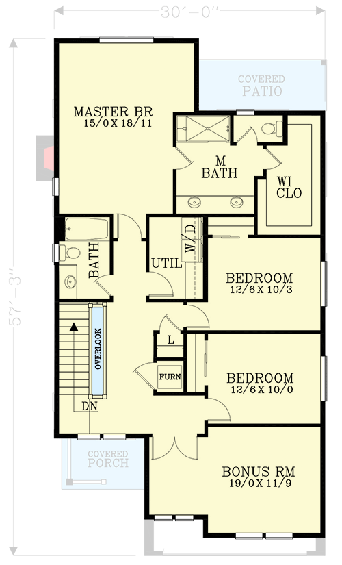 Plan 28033J: New American 2-Story Home Plan Open Main Level - Floor Plan - 2nd Floor - Craftsman, New American, Northwest