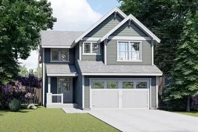 New American 2-Story Home Plan Open Main Level