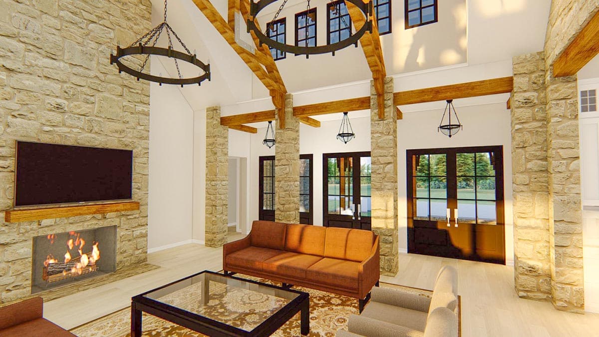 Plan 915055CHP: 4-Bed Hill Country House Plan with 4-Car Motor Court and Large Covered Outdoor Living Space - Image #9 - Country, Craftsman, Farmhouse, Hill Country, Modern Farmhouse, Mountain, New American, Transitional
