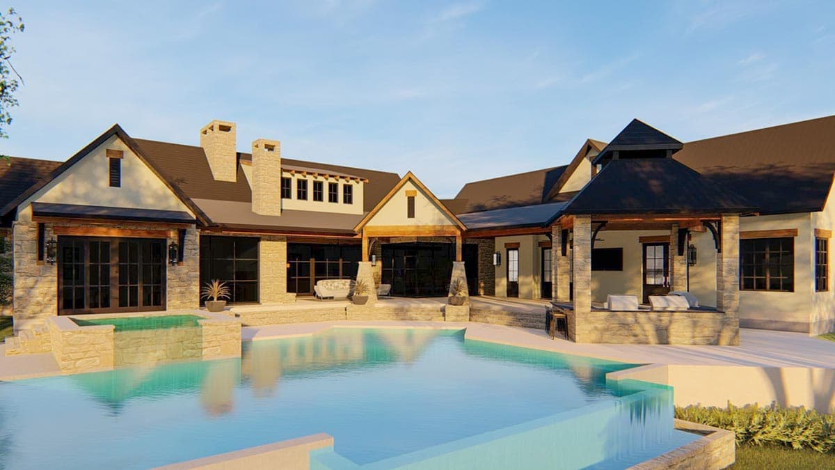 Plan 915055CHP: 4-Bed Hill Country House Plan with 4-Car Motor Court and Large Covered Outdoor Living Space - Image #13 - Country, Craftsman, Farmhouse, Hill Country, Modern Farmhouse, Mountain, New American, Transitional