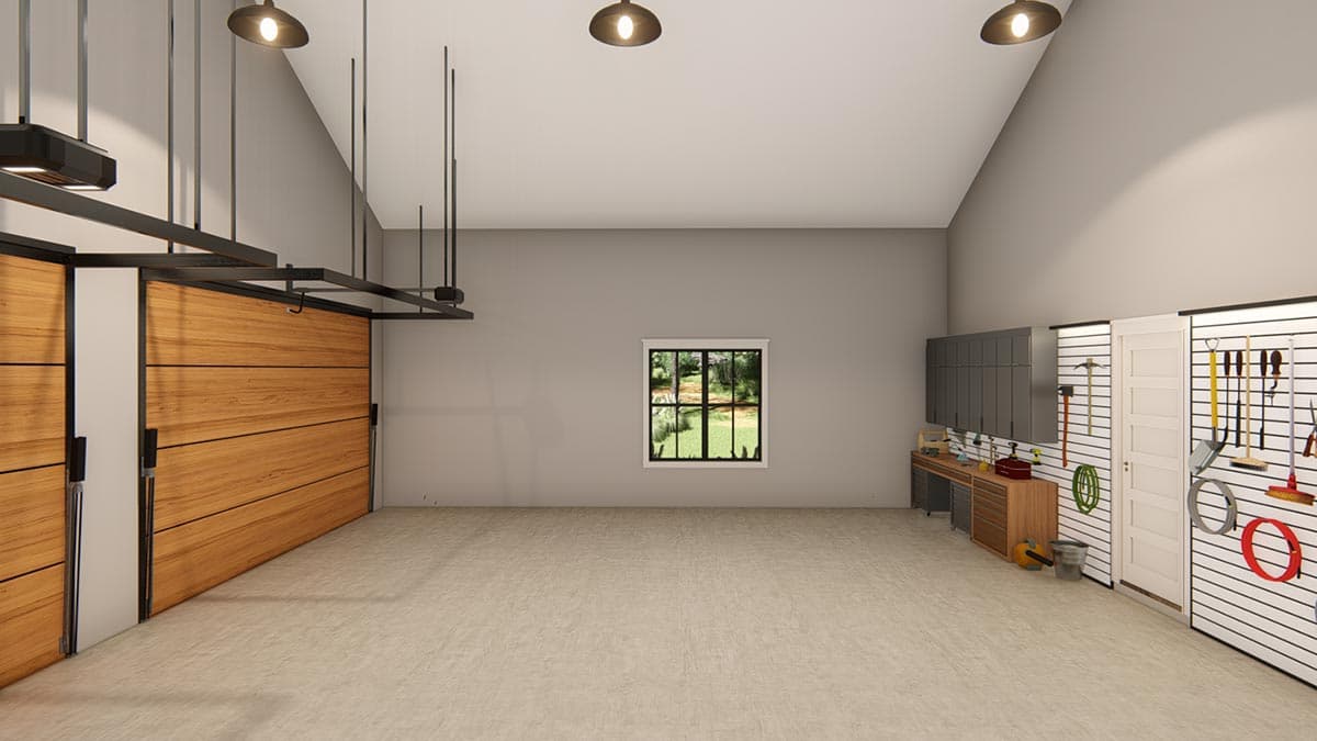 Plan 25429TF: 2600 Square Foot Modern Ranch Barndominium Plan with 14 Foot Ceilings in Open Living Area - Image #34 - Barndominium, Country, New American, Ranch, Rustic, Traditional