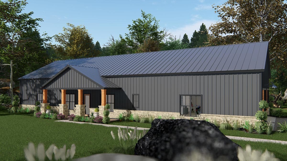 Plan 25429TF: 2600 Square Foot Modern Ranch Barndominium Plan with 14 Foot Ceilings in Open Living Area - Image #15 - Barndominium, Country, New American, Ranch, Rustic, Traditional