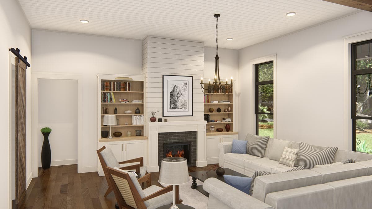 Plan 25429TF: 2600 Square Foot Modern Ranch Barndominium Plan with 14 Foot Ceilings in Open Living Area - Image #20 - Barndominium, Country, New American, Ranch, Rustic, Traditional