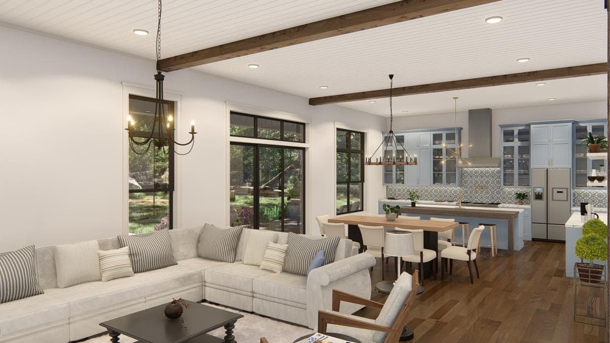 Plan 25429TF: 2600 Square Foot Modern Ranch Barndominium Plan with 14 Foot Ceilings in Open Living Area - Image #23 - Barndominium, Country, New American, Ranch, Rustic, Traditional