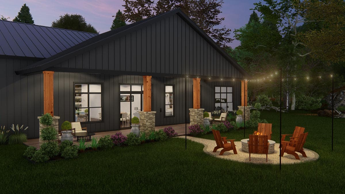 Plan 25429TF: 2600 Square Foot Modern Ranch Barndominium Plan with 14 Foot Ceilings in Open Living Area - Image #37 - Barndominium, Country, New American, Ranch, Rustic, Traditional