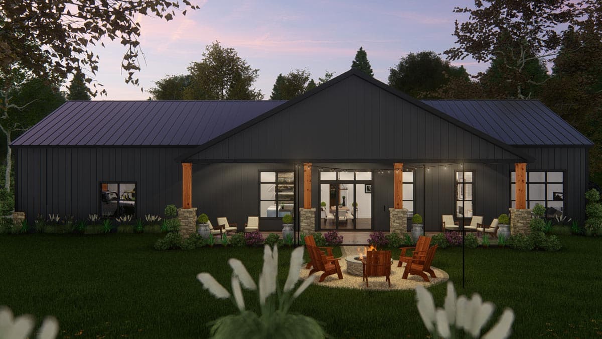 Plan 25429TF: 2600 Square Foot Modern Ranch Barndominium Plan with 14 Foot Ceilings in Open Living Area - Image #38 - Barndominium, Country, New American, Ranch, Rustic, Traditional