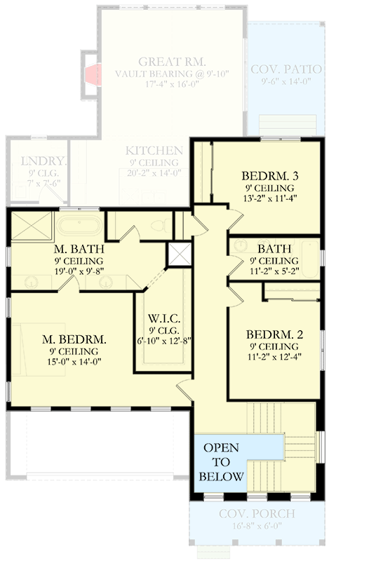 Plan 490085NAH: 2-Story 2600 Square Foot Contemporary Classic House Plan with Lower Level Apartment - Floor Plan - 2nd Floor