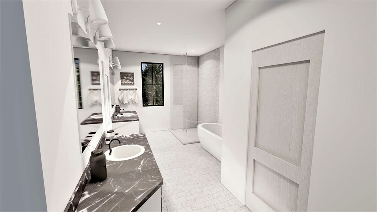 Plan 490085NAH: 2-Story 2600 Square Foot Contemporary Classic House Plan with Lower Level Apartment - Image #10