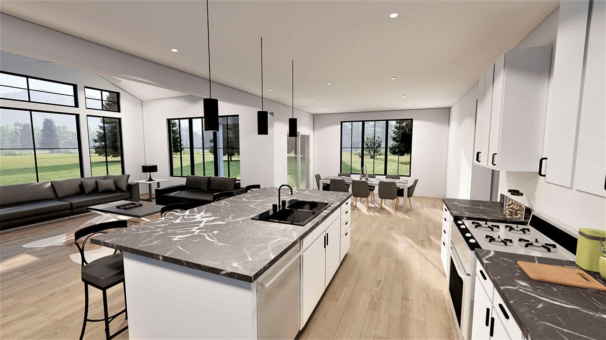 Plan 490085NAH: 2-Story 2600 Square Foot Contemporary Classic House Plan with Lower Level Apartment - Image #6