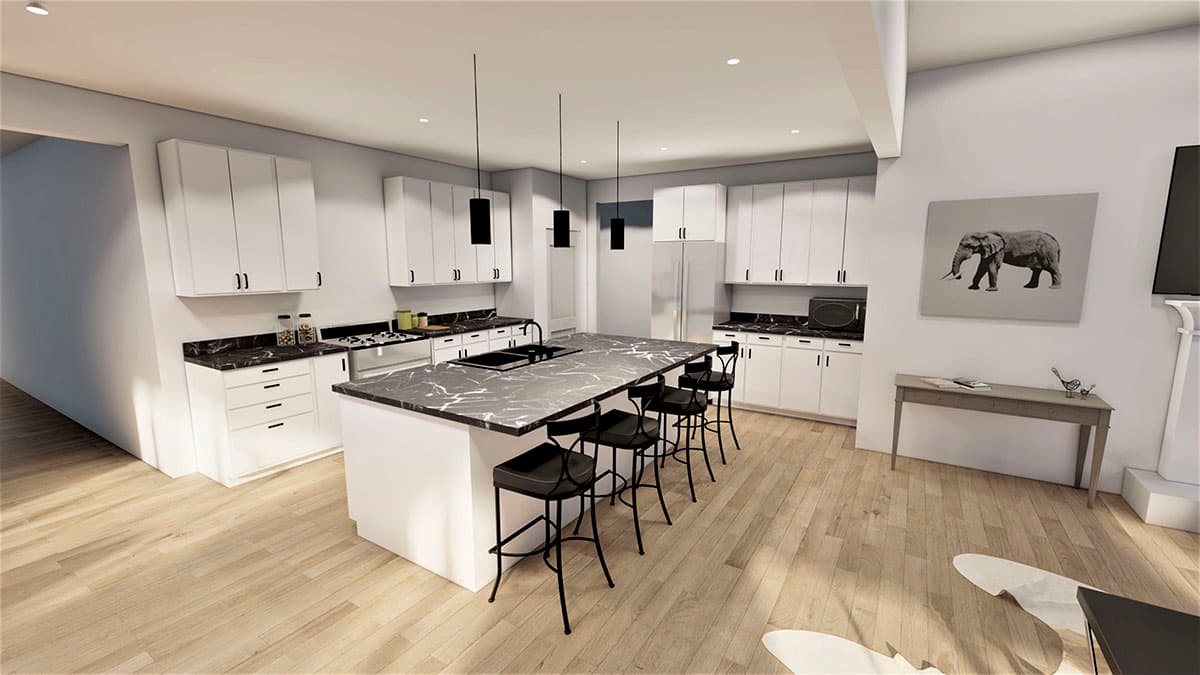 Plan 490085NAH: 2-Story 2600 Square Foot Contemporary Classic House Plan with Lower Level Apartment - Image #7