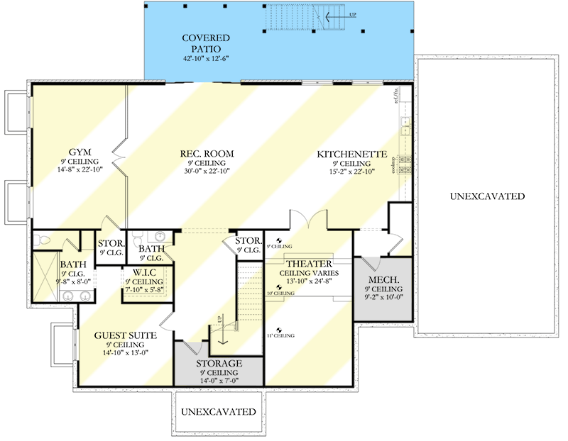 Plan 490087NAH: Transitional Home Plan Under 6000 Square Feet with Two Home Offices Upstairs - Floor Plan - Walkout Basement Option - French Country, Traditional, Transitional