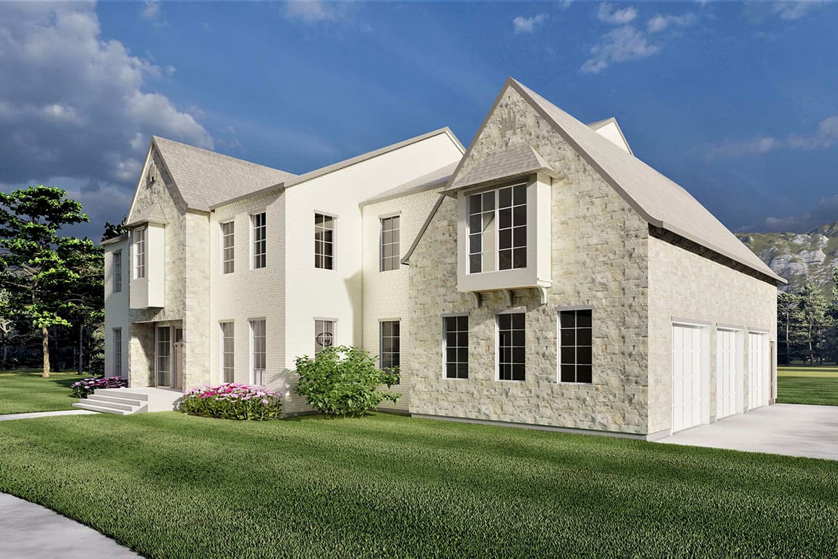 Plan 490087NAH: Transitional Home Plan Under 6000 Square Feet with Two Home Offices Upstairs - Image #5 - French Country, Traditional, Transitional