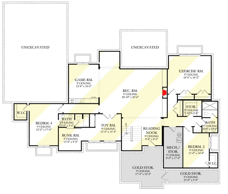 Plan 490088NAH: 3000 Square Foot New American Farmhouse with Vaulted Master Suite and Home Office - Floor Plan - Optional Lower Level - Craftsman, Modern Farmhouse, New American, Ranch