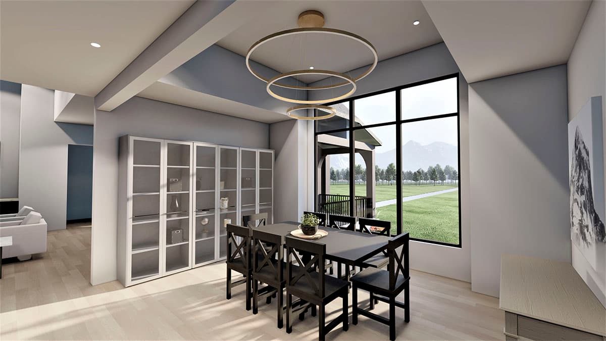Plan 490088NAH: 3000 Square Foot New American Farmhouse with Vaulted Master Suite and Home Office - Image #8 - Craftsman, Modern Farmhouse, New American, Ranch