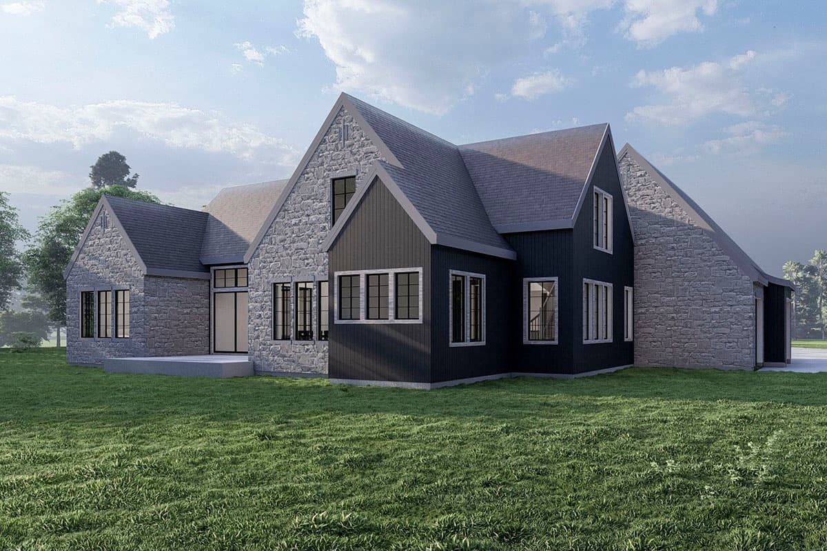 Plan 490090NAH: 3,000 Square Foot Transitional French Country House Plan with 3-Car Garage - Image #4 - Contemporary, European, French Country, Transitional