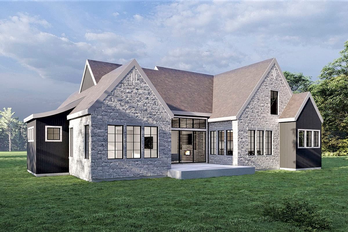 Plan 490090NAH: 3,000 Square Foot Transitional French Country House Plan with 3-Car Garage - Image #5 - Contemporary, European, French Country, Transitional