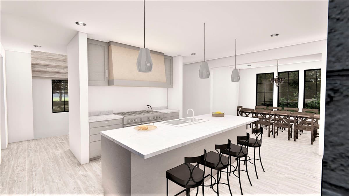 Plan 490090NAH: 3,000 Square Foot Transitional French Country House Plan with 3-Car Garage - Image #8 - Contemporary, European, French Country, Transitional