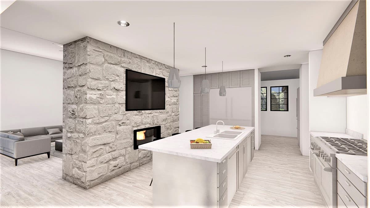 Plan 490090NAH: 3,000 Square Foot Transitional French Country House Plan with 3-Car Garage - Image #9 - Contemporary, European, French Country, Transitional