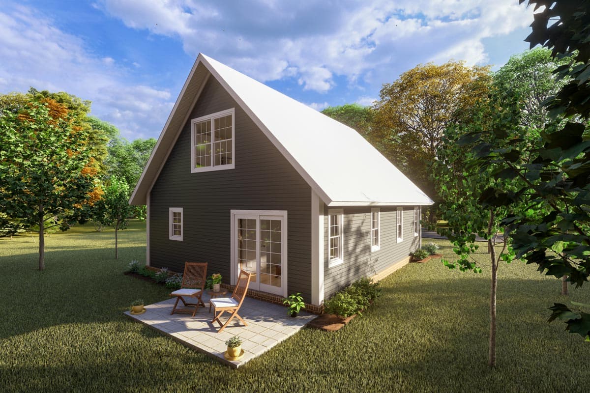 Plan 52305WM: Cabin House Plan with Main Floor Bedroom and Loft - 949 Sq Ft - Image #4 - Cottage, Country, Traditional, Vacation