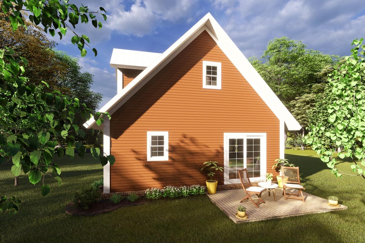 Plan 52306WM: 1050 Square Feet 2 Bedroom 2 Story Country Cabin - Image #4 - A-Frame, Cottage, Country, Traditional