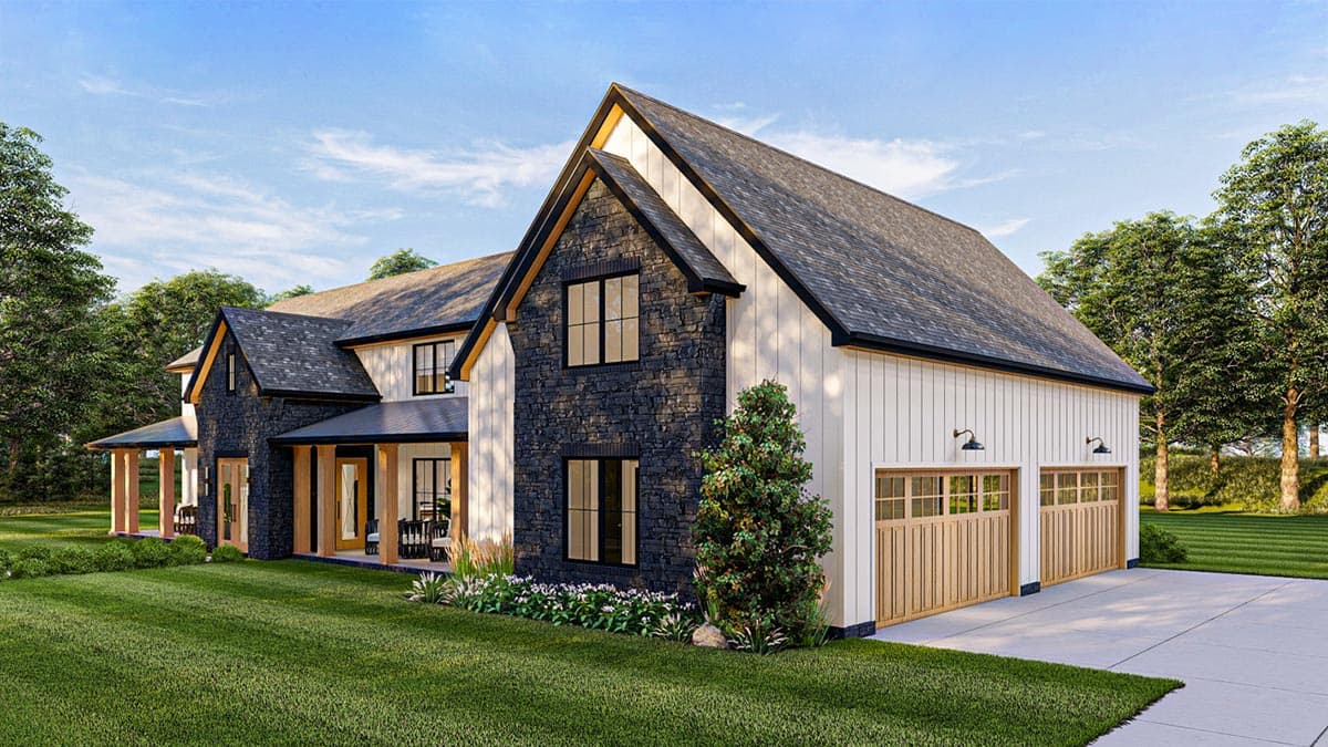 Plan 623158DJ: 4 Bed Barndominium-Style House Plan Just Over 3000 Square Feet - Image #5 - Barndominium, Country, Transitional