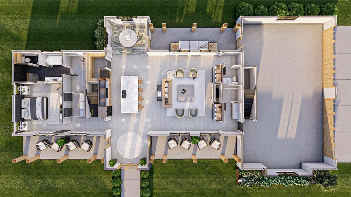 Plan 623158DJ: 4 Bed Barndominium-Style House Plan Just Over 3000 Square Feet - Image #17 - Barndominium, Country, Transitional