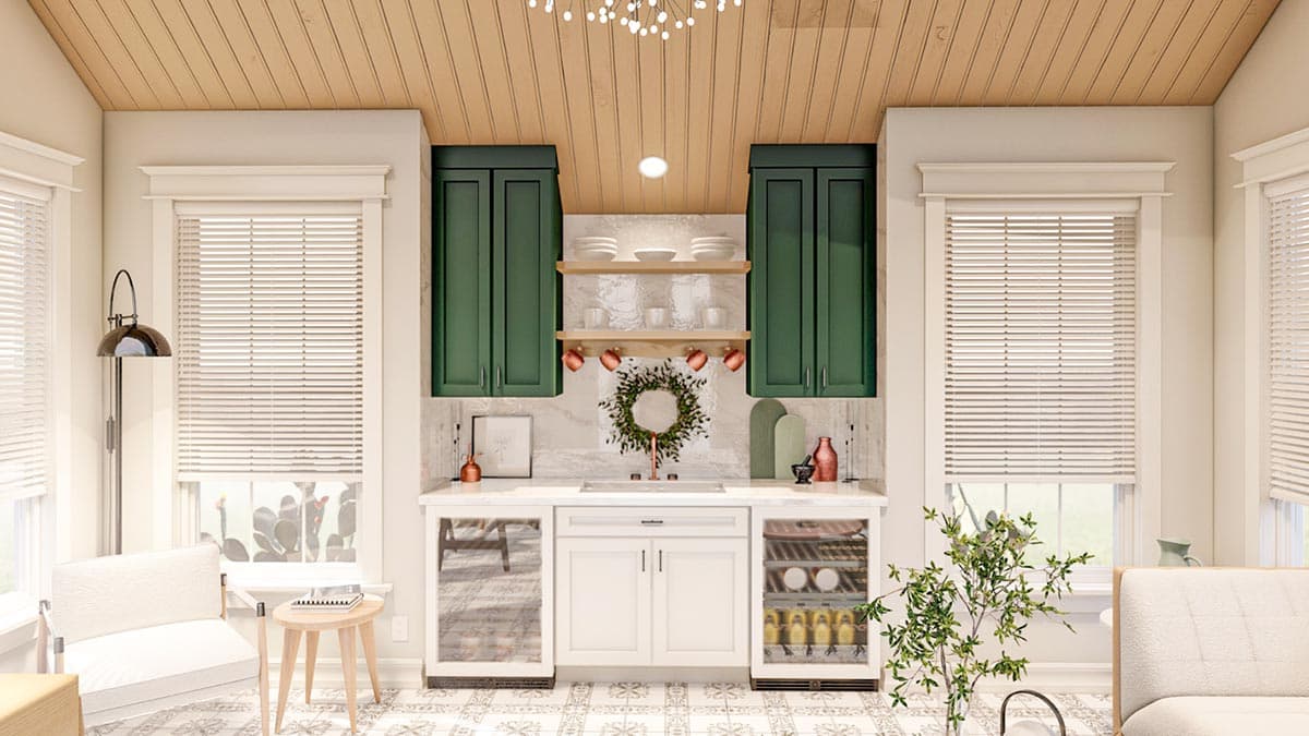 Plan 623159DJ: Backyard Office or Pool House Plan with Cottage Styling - Image #7 - Cottage, Country