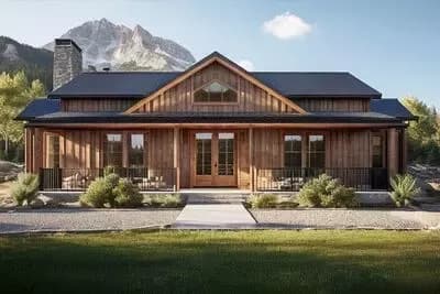 Modern Cozy Cottage House Plan Under 1500 Square Feet with Central Game Room