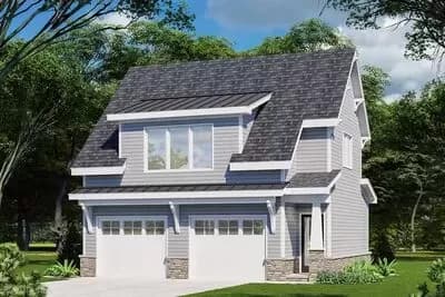 Craftsman Carriage House Plan with 2-Car 710 Square Foot Garage