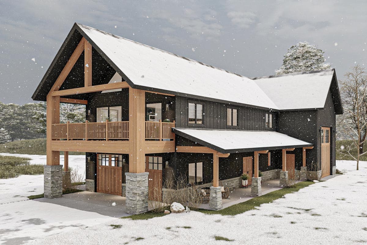 Plan 623163DJ: Barndominium-Style Carriage House Plan with 2-Bedrooms - 1275 Sq Ft - Image #16 - Barndominium, Carriage, Country, Craftsman, New American