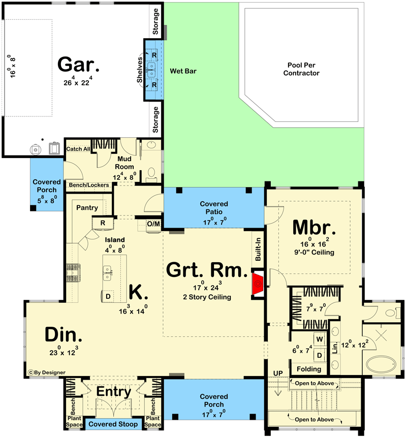 Plan 623164DJ: Modern Scandinavian House Plan with 4 Beds and 2-Story Great Room - 3300 Sq Ft - Floor Plan - Main Level - Contemporary, Mountain, New American, Scandinavian, Transitional