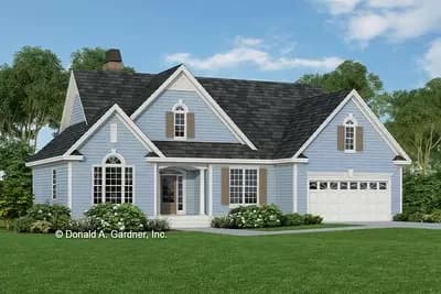 Traditional Ranch Plan with Bonus Room above Garage