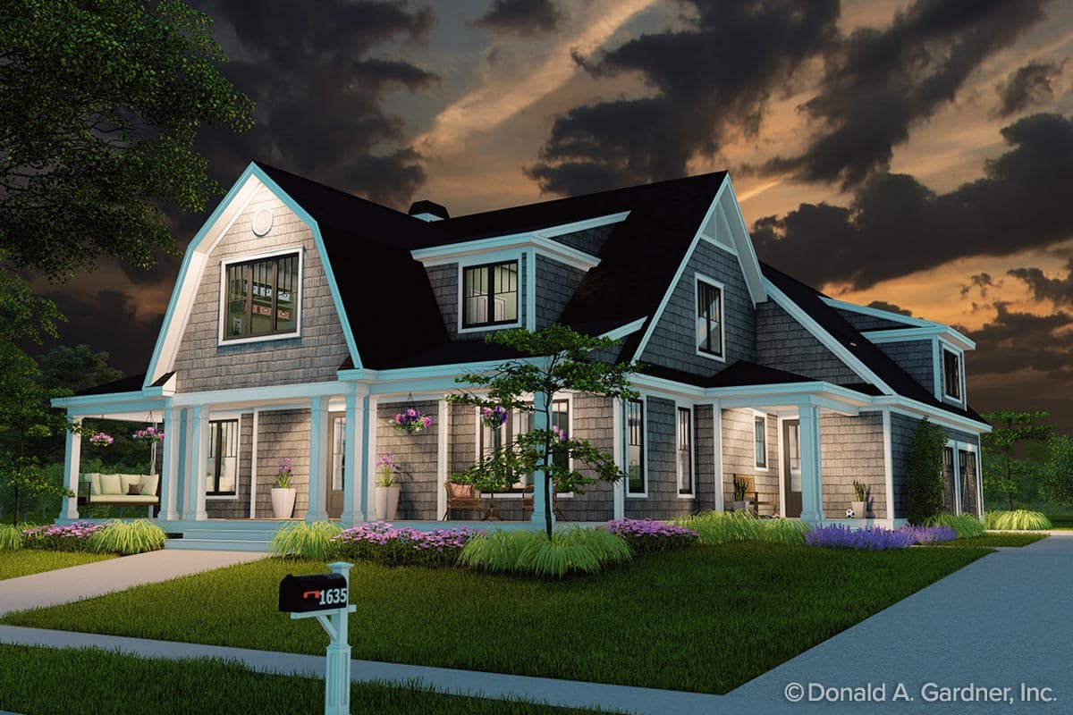 Plan 444374GDN: Rustic Farmhouse Under 2500 Square Feet with Gambrel Roof and 2-Car Garage - Image #7 - Country, Farmhouse, Traditional