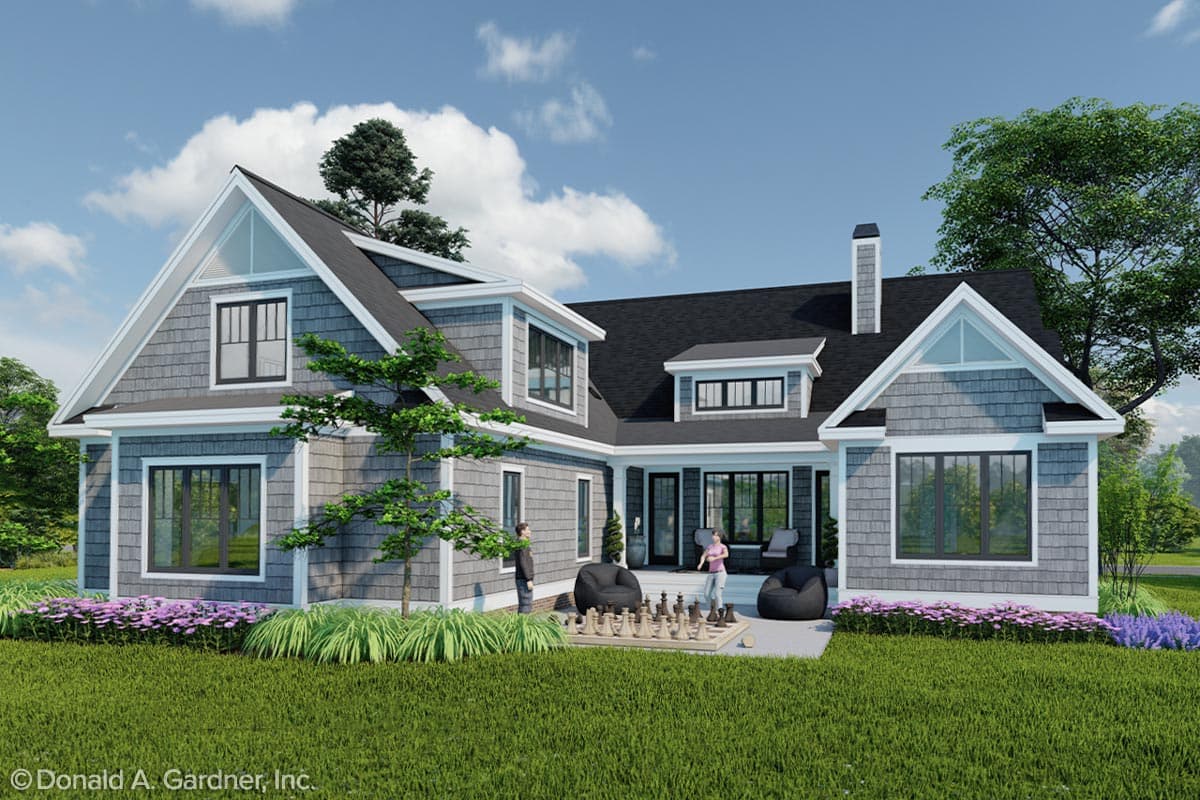 Plan 444374GDN: Rustic Farmhouse Under 2500 Square Feet with Gambrel Roof and 2-Car Garage - Image #4 - Country, Farmhouse, Traditional