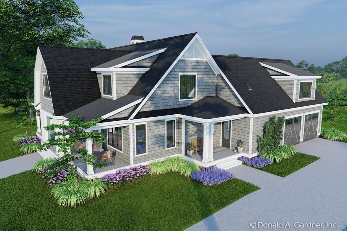 Plan 444374GDN: Rustic Farmhouse Under 2500 Square Feet with Gambrel Roof and 2-Car Garage - Image #6 - Country, Farmhouse, Traditional