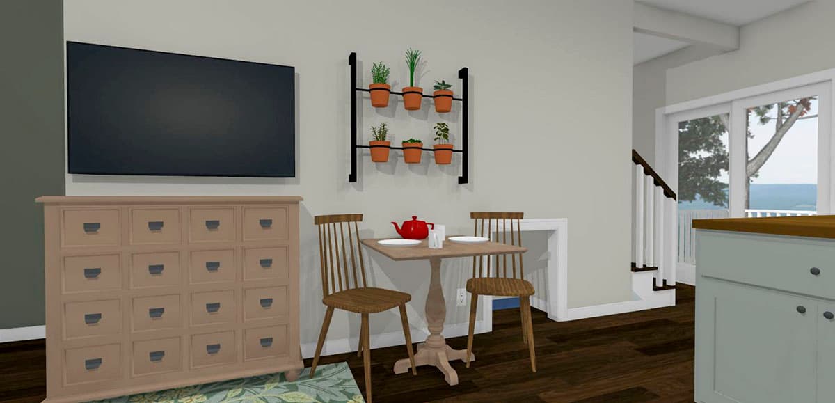 Plan 430831SNG: 1000 Square Foot 2-Bed Farmhouse Cottage with 6'-Deep Front Porch - Image #5 - Cottage, Country, Farmhouse, Modern Farmhouse, New American