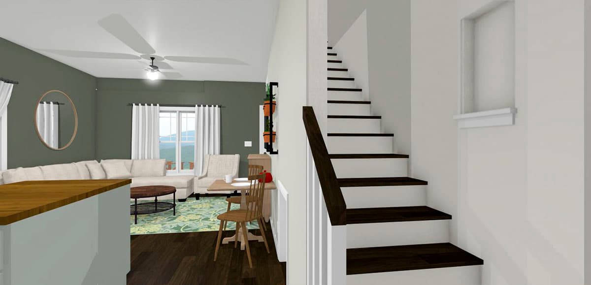 Plan 430831SNG: 1000 Square Foot 2-Bed Farmhouse Cottage with 6'-Deep Front Porch - Image #6 - Cottage, Country, Farmhouse, Modern Farmhouse, New American